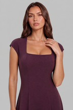 Square Neck A Line Midi Dress Audrey Calvero