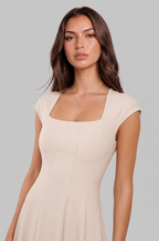 Square Neck A Line Midi Dress Audrey Calvero