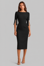 Pencil Midi Dress with Pearl Sleeves Audrey Calvero