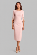 Pencil Midi Dress with Pearl Sleeves Audrey Calvero