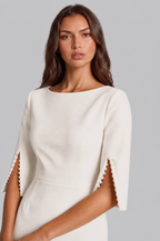 Pencil Midi Dress with Pearl Sleeves Audrey Calvero
