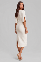 Pencil Midi Dress with Pearl Sleeves Audrey Calvero