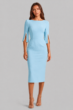 Pencil Midi Dress with Pearl Sleeves Audrey Calvero