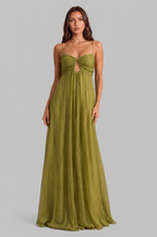 Chiffon Maxi Dress with Keyhole Cut Out Audrey Calvero