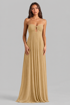 Chiffon Maxi Dress with Keyhole Cut Out Audrey Calvero