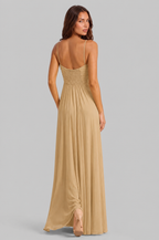 Chiffon Maxi Dress with Keyhole Cut Out Audrey Calvero