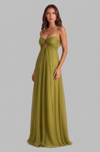 Chiffon Maxi Dress with Keyhole Cut Out Audrey Calvero