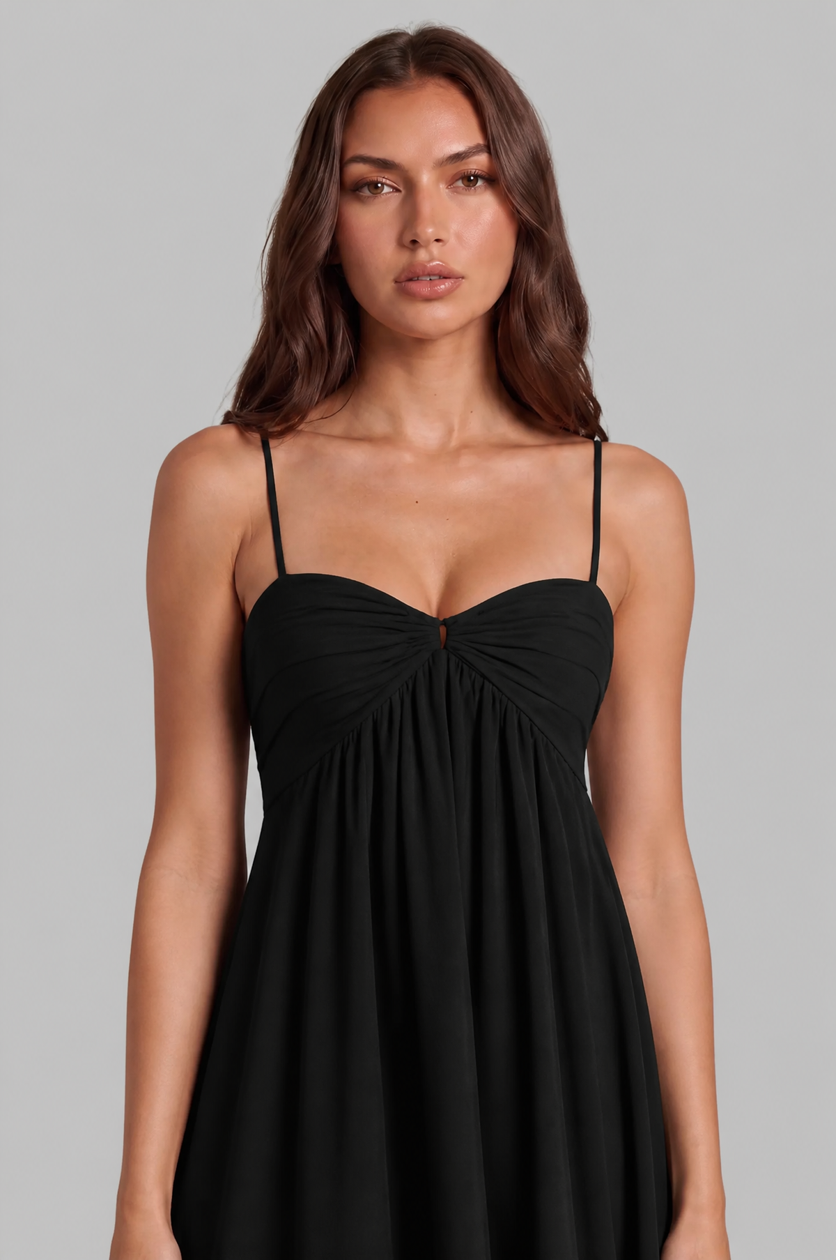 Chiffon Mini Dress with Ruffle Hem Noor Laurent