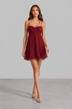 Chiffon Mini Dress with Ruffle Hem Noor Laurent