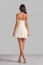 Chiffon Mini Dress with Ruffle Hem Noor Laurent