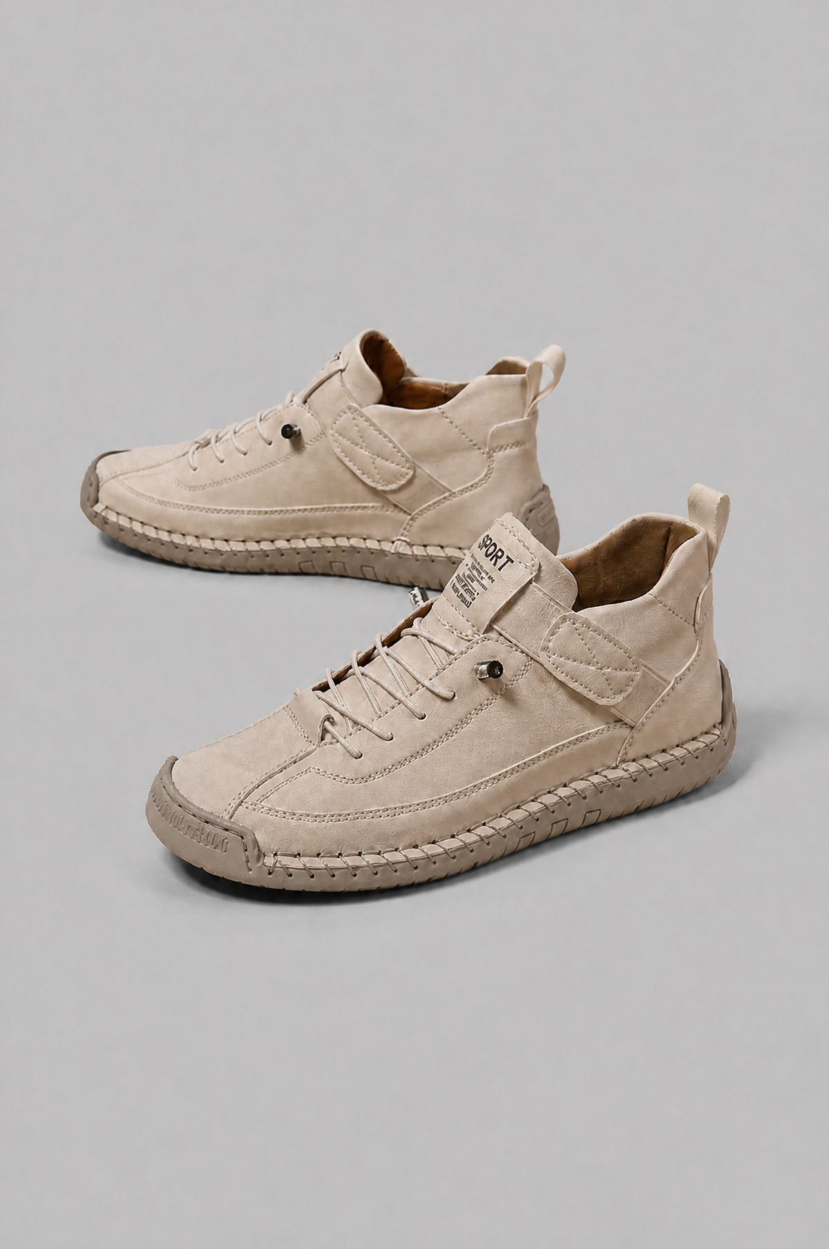 Mid Top Walking Trainers with Stitched Sole Noor Laurent