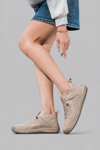 Mid Top Walking Trainers with Stitched Sole Noor Laurent