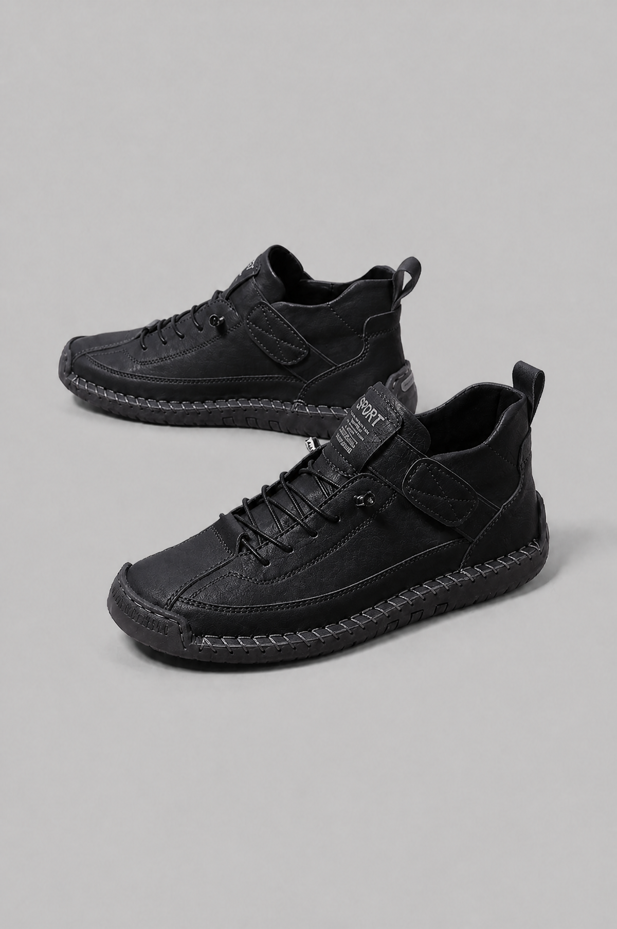 Mid Top Walking Trainers with Stitched Sole Noor Laurent