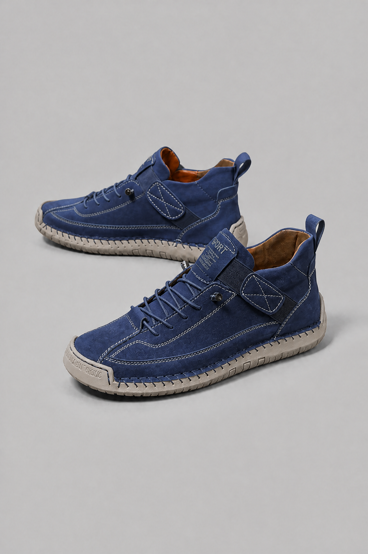 Mid Top Walking Trainers with Stitched Sole Noor Laurent
