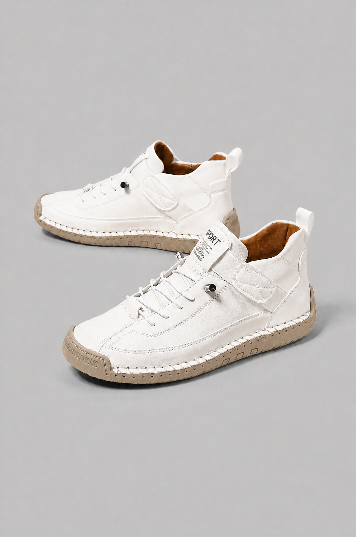 Mid Top Walking Trainers with Stitched Sole Noor Laurent