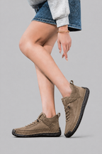 Mid Top Walking Trainers with Stitched Sole Noor Laurent