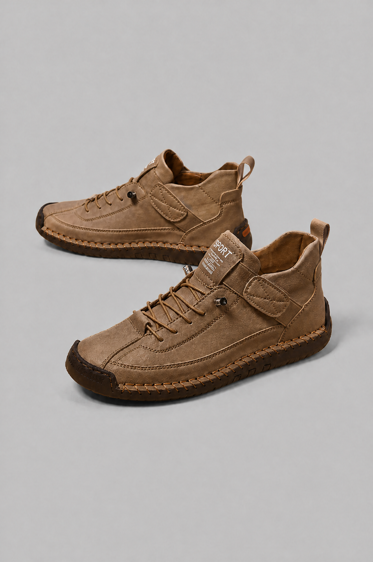 Mid Top Walking Trainers with Stitched Sole Noor Laurent